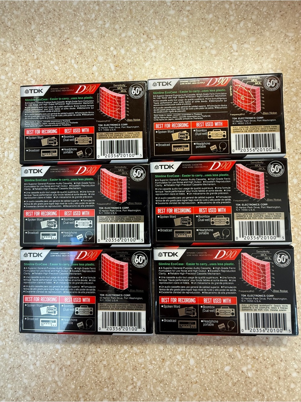 TDK D90 High Output Cassette Tapes Lot of 8 Red & Black - Picture 5 of 9